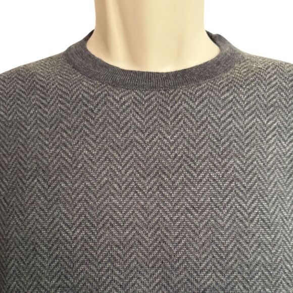 Linea Rosso Signature Gray Herringbone Pull Over Sweater Size L - Picture 5 of 10
